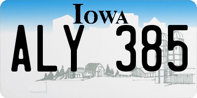 IA license plate ALY385
