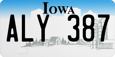 IA license plate ALY387