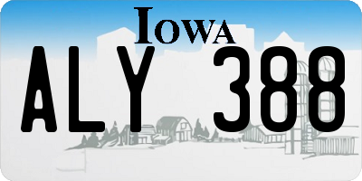 IA license plate ALY388