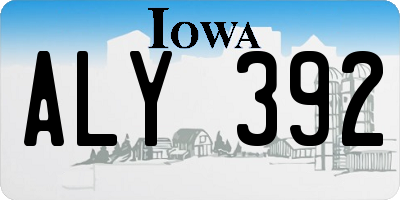 IA license plate ALY392