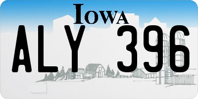 IA license plate ALY396