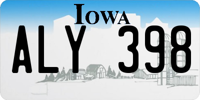 IA license plate ALY398