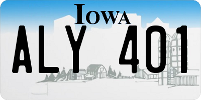 IA license plate ALY401