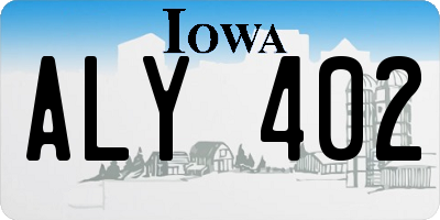 IA license plate ALY402