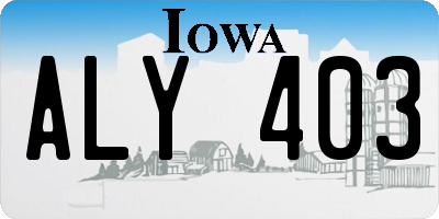 IA license plate ALY403