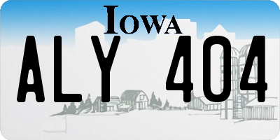 IA license plate ALY404
