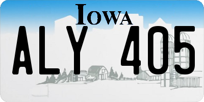 IA license plate ALY405