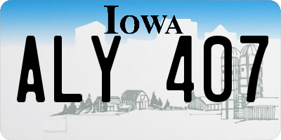 IA license plate ALY407