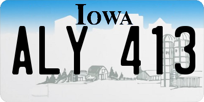 IA license plate ALY413