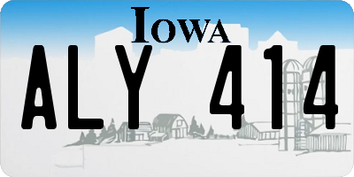 IA license plate ALY414