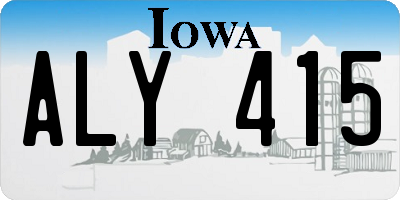 IA license plate ALY415