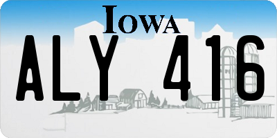 IA license plate ALY416