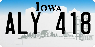 IA license plate ALY418
