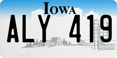 IA license plate ALY419