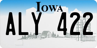 IA license plate ALY422