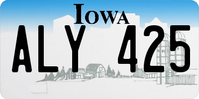 IA license plate ALY425