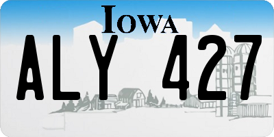 IA license plate ALY427