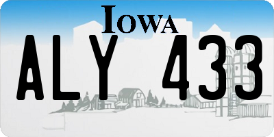 IA license plate ALY433