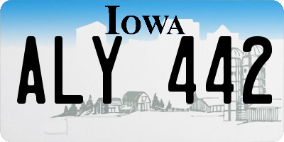 IA license plate ALY442