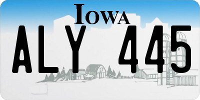 IA license plate ALY445