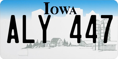IA license plate ALY447