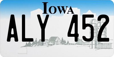 IA license plate ALY452