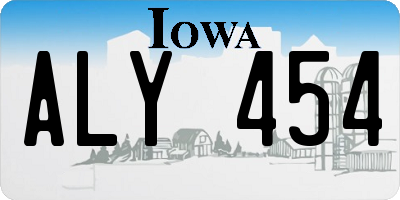 IA license plate ALY454