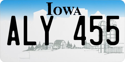 IA license plate ALY455