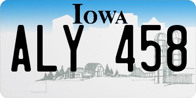 IA license plate ALY458
