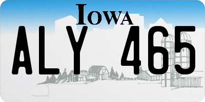 IA license plate ALY465