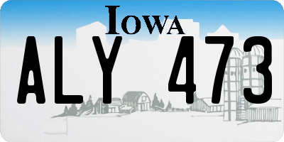IA license plate ALY473