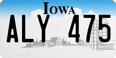 IA license plate ALY475