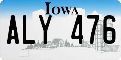 IA license plate ALY476
