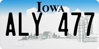 IA license plate ALY477