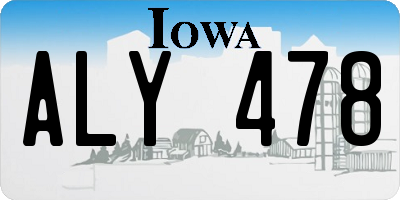 IA license plate ALY478