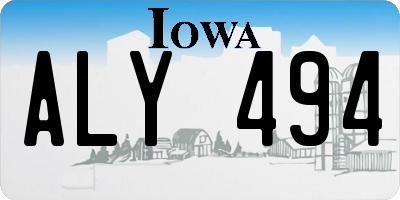 IA license plate ALY494