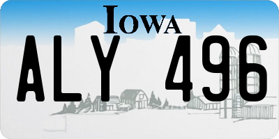 IA license plate ALY496