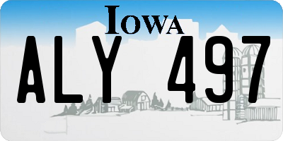 IA license plate ALY497