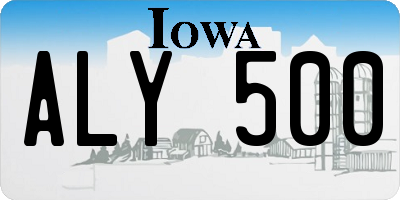 IA license plate ALY500
