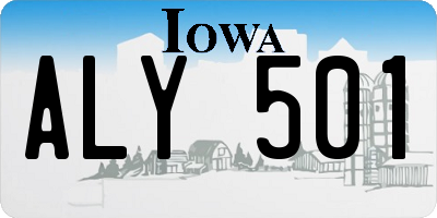 IA license plate ALY501