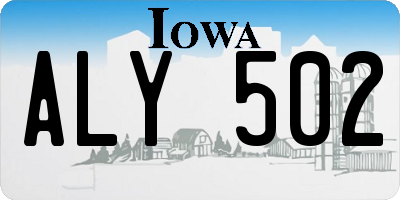 IA license plate ALY502