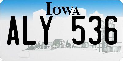 IA license plate ALY536