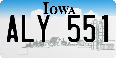 IA license plate ALY551