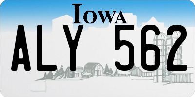 IA license plate ALY562
