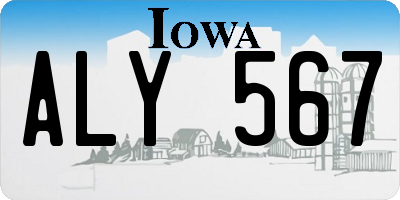 IA license plate ALY567