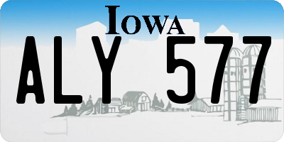 IA license plate ALY577