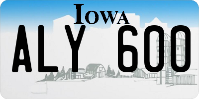 IA license plate ALY600