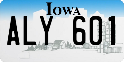 IA license plate ALY601