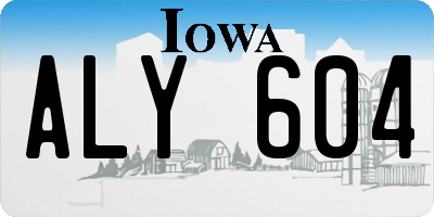 IA license plate ALY604