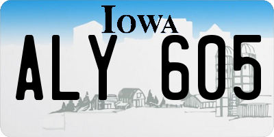 IA license plate ALY605